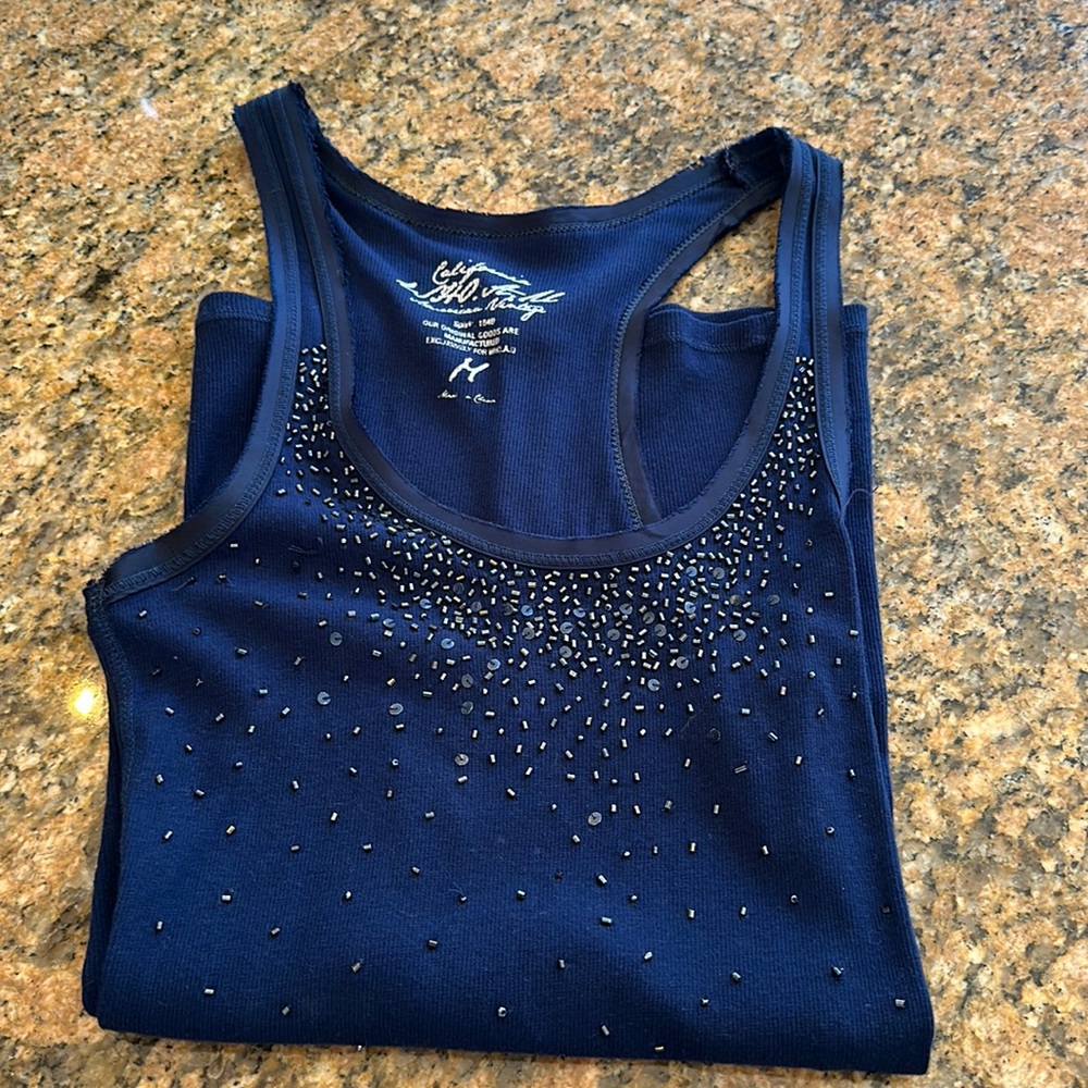 Blue sparkle top